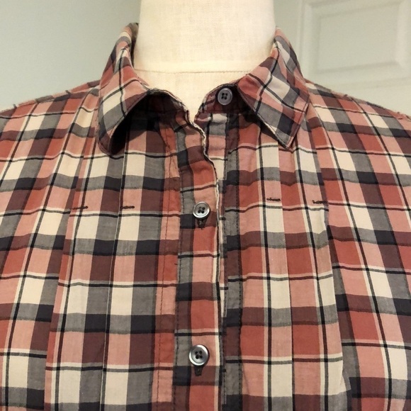 Anthropologie Leith Red Mauve Button Up Shirt Size XS - Picture 4 of 11